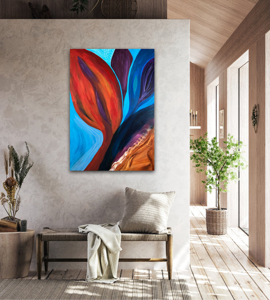 Original abstract painting Grow by Swedish artist Maria Geijer