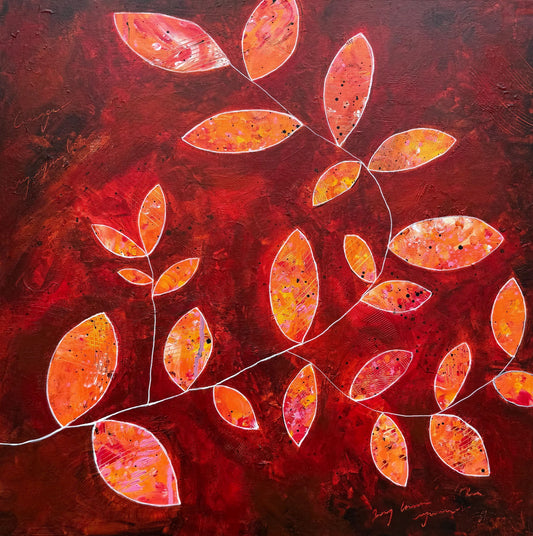 Original abstract painting Longing by Swedish artist Maria Geijer