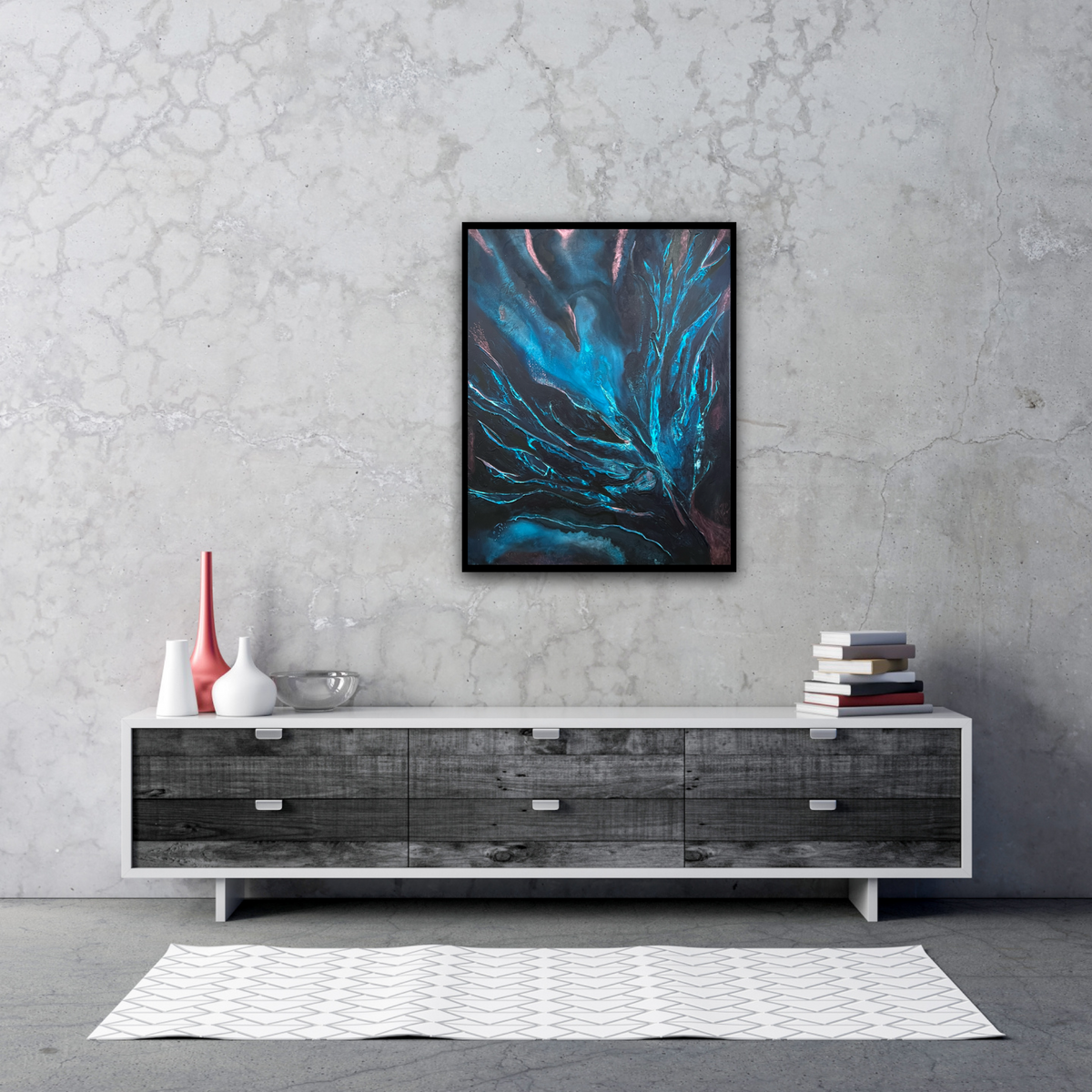 Original abstract painting There Is Always Light by Swedish artist Maria Geijer