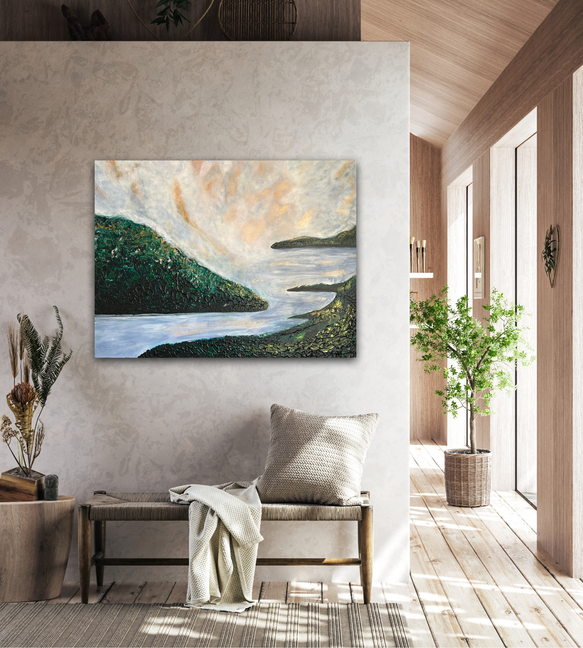 Original abstract painting Archipelago by Swedish artist Maria Geijer