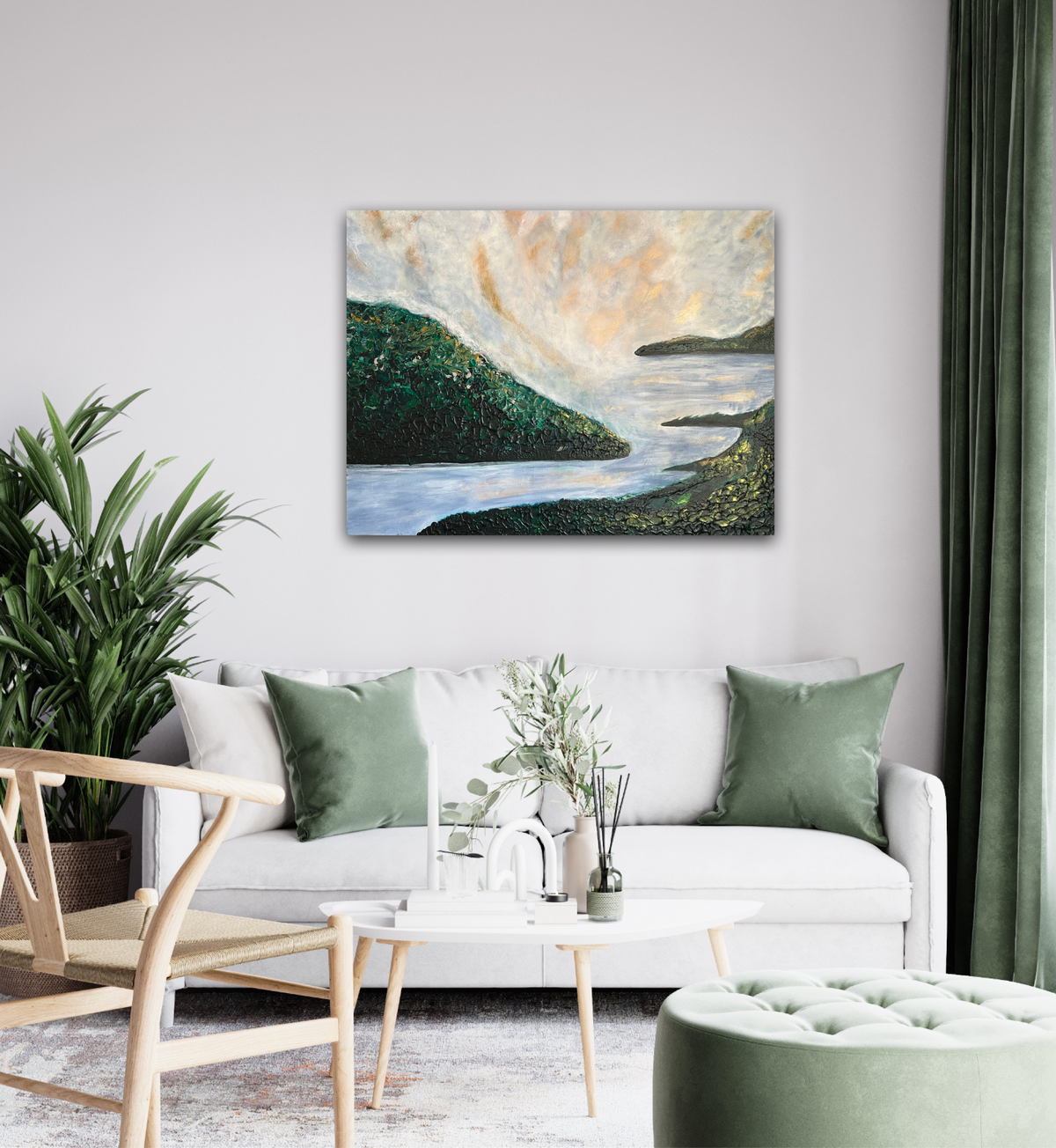 Original abstract painting Archipelago by Swedish artist Maria Geijer