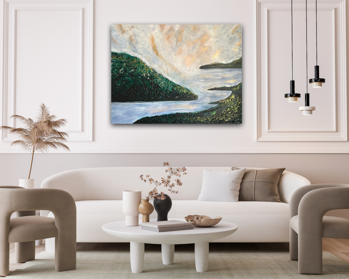 Original abstract painting Archipelago by Swedish artist Maria Geijer