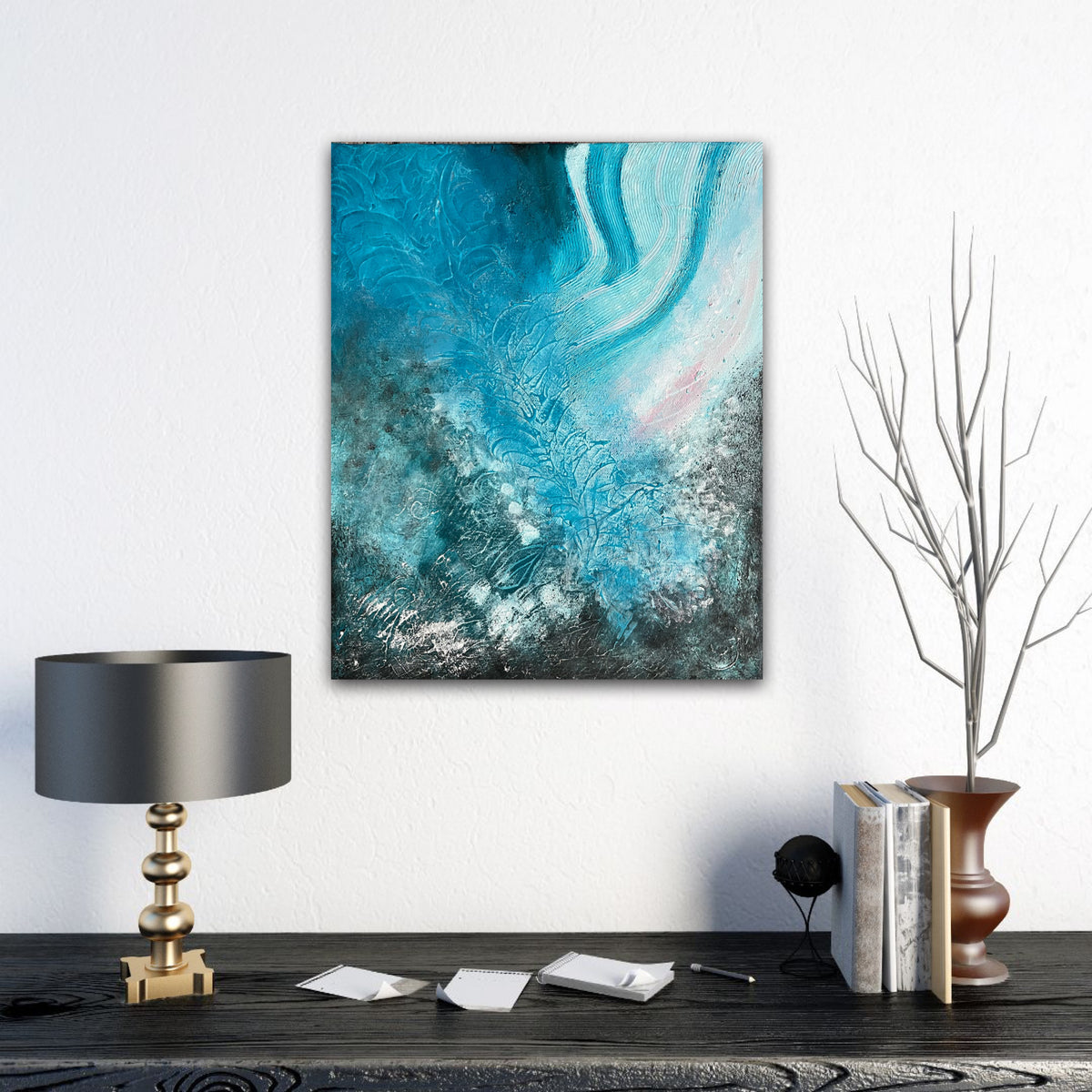 Original abstract painting The Koster Reef by Swedish artist Maria Geijer