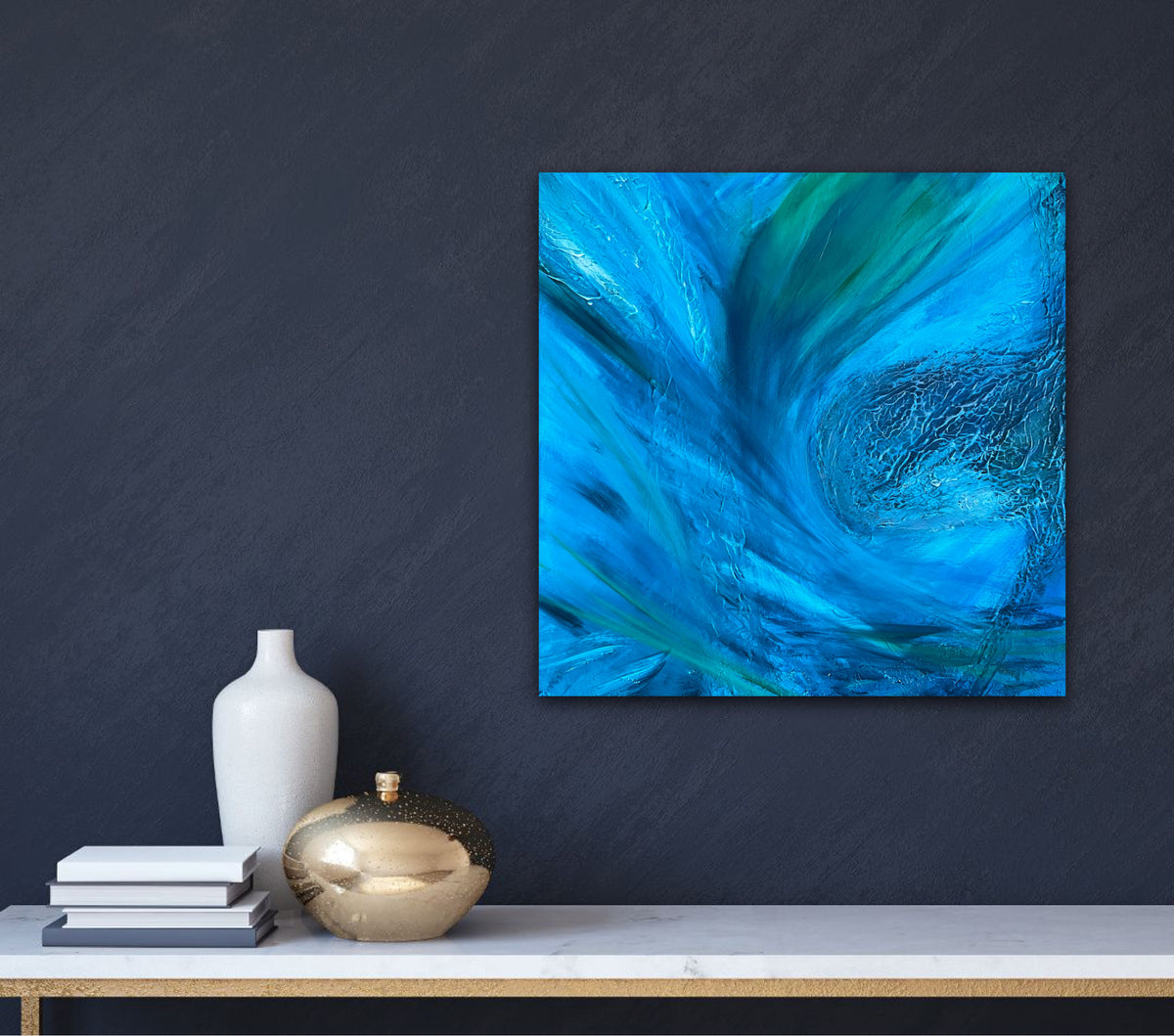 Original abstract painting Deep Sea Love by Swedish artist Maria Geijer
