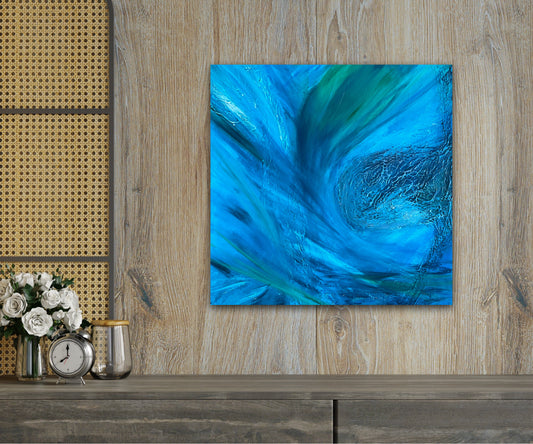 Original abstract painting Deep Sea Love by Swedish artist Maria Geijer
