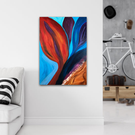 Original abstract painting Grow by Swedish artist Maria Geijer