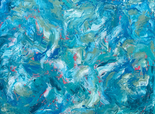 Original abstract painting Emergence by Swedish artist Maria Geijer