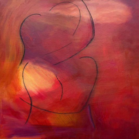 Original abstract painting Embrace by Swedish artist Maria Geijer