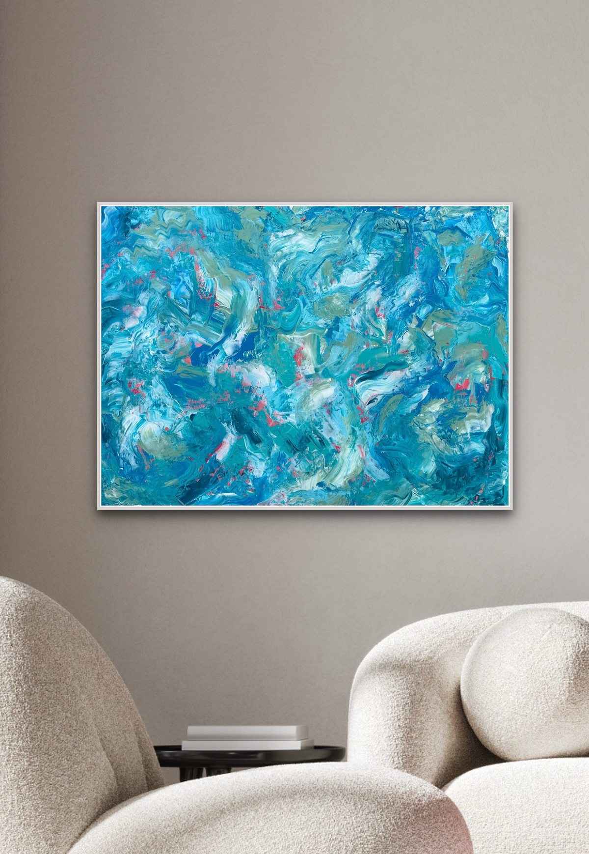 Original abstract painting Emergence by Swedish artist Maria Geijer