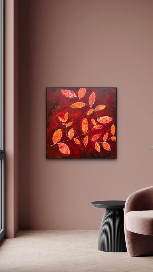 Original abstract painting Longing by Swedish artist Maria Geijer