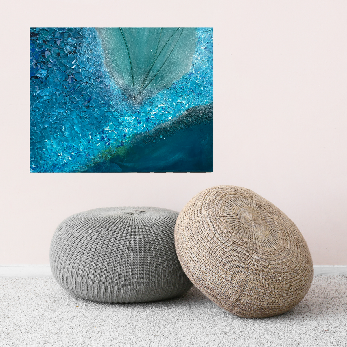 Original abstract painting Summer Beach by Swedish artist Maria Geijer