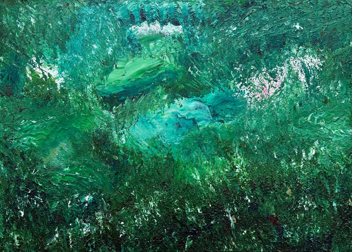 Original abstract painting Revelation by Swedish artist Maria Geijer